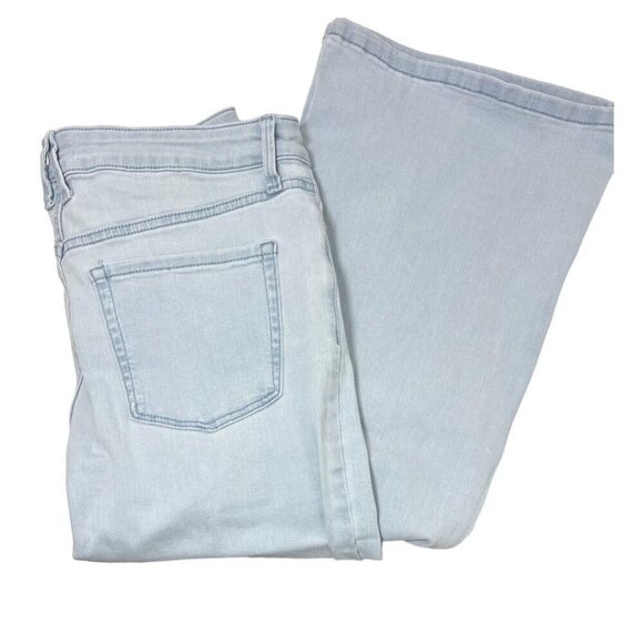 LC Lauren Conrad Womens High Rise Light Wash Flared Wide Leg Jeans Sz 14 New - Picture 3 of 7